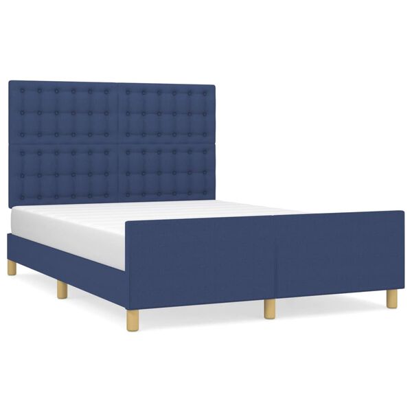 vidaXL Giroletto senza Materasso Blu 140x190 cm in Tessuto