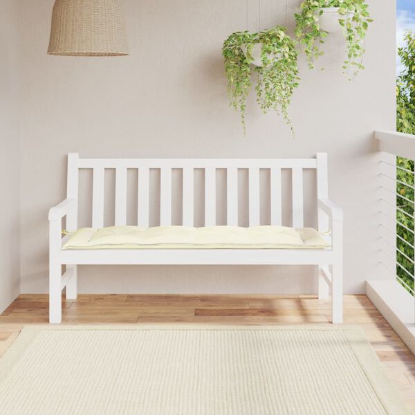 vidaXL Cuscino per Panca Crema 150x50x7 cm in Tessuto Oxford