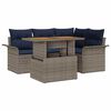 vidaXL Set Divano da Giardino 5 pcs Grigio Poly Rattan