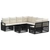 vidaXL Set Divano da Giardino 9 pz Nero e Bianco Crema polyrattan
