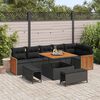 vidaXL Set Divano da Giardino con cuscino 11 pcs Nero polyrattan
