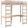 vidaXL Struttura per letto soppalco Naturale 90 x 200 cm Pino massello