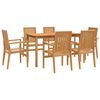 vidaXL Set da Pranzo da Giardino 7 pz in Legno Massello di Teak