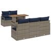 vidaXL Set Divano da Giardino con cuscino 6 pcs grigio e blu navy