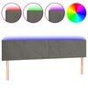 vidaXL Testiera a LED Grigio Scuro 200x5x78/88 cm in Velluto