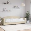 vidaXL Divano Letto con Materasso Crema 80x200 cm in Tessuto