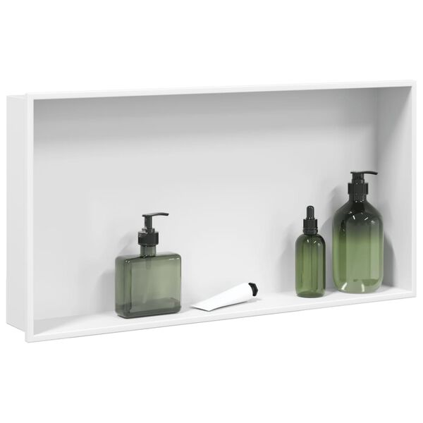 vidaXL Nicchia per Doccia Bianco Opaco 62x32x9cm in Acciaio Inox
