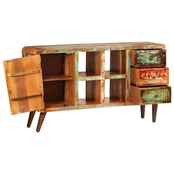 vidaXL Armadietto in Legno di Riciclo con 1 Anta 4 Ripiani 3 Cassetti