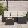 vidaXL Set Divano da Giardino con cuscino 5 pcs Nero polyrattan