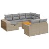 vidaXL Set Divani da Giardino 11 pz con Cuscini Beige in Polyrattan