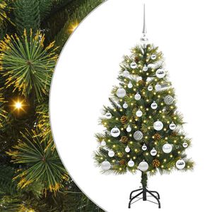 vidaXL Albero di Natale artificiale pieghevole con coni Verde 150 cm
