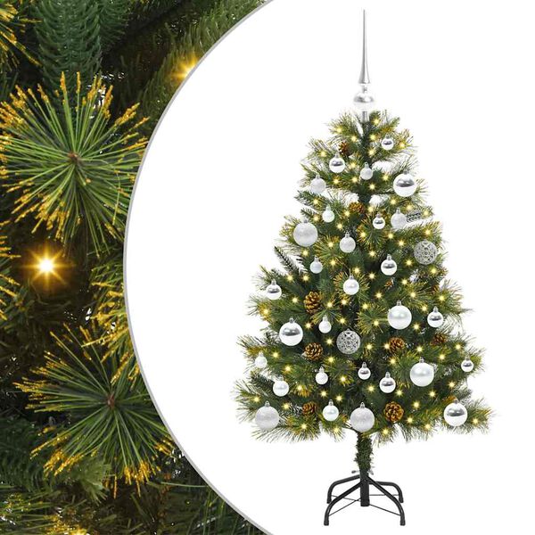 vidaXL Albero di Natale artificiale pieghevole con coni Verde 150 cm