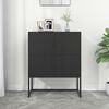 vidaXL Credenza Alta Nera 80x35x100 cm in Acciaio