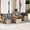 vidaXL Set Divano da Giardino 8 pz con Cuscini Beige Polyrattan Acacia