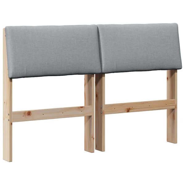 vidaXL Testiera imbottita Grigio chiaro 120 cm Pino massello