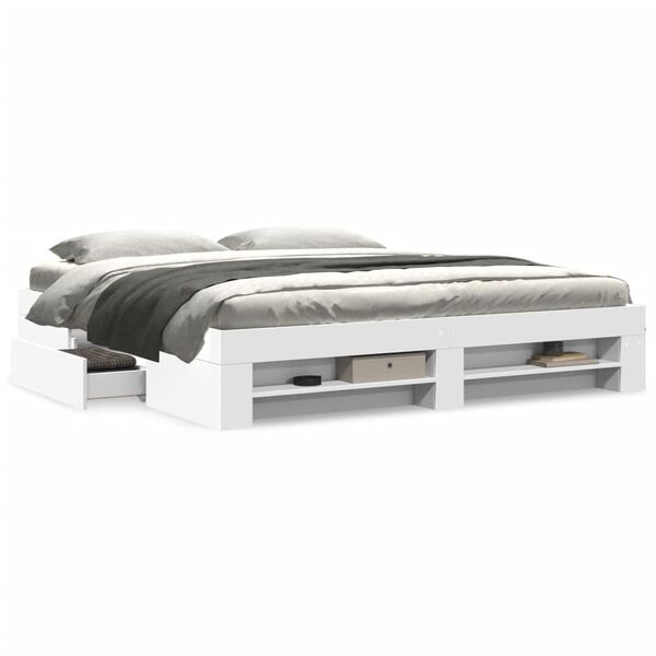 vidaXL Giroletto senza Materasso Bianco 180x200 cm Legno Multistrato