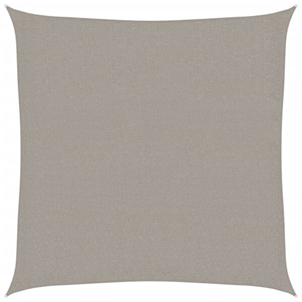 vidaXL Vela Parasole 160 g/m&sup2; Quadrata Grigio Chiaro 3,6x3,6 m in HDPE