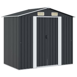 vidaXL Capanno Attrezzi da Giardino Antracite Acciaio 204x132x186 cm