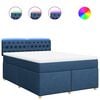 vidaXL Giroletto a Molle con Materasso Blu 140x190 cm in Tessuto