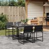 vidaXL Set da Pranzo da Giardino 5 pz Nero con Cuscini in Polyrattan