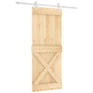 vidaXL Porta scorrevole 85 x 210 cm Naturale e Bianco