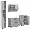 vidaXL Set di mobili per il bagno con cassetto 4 pcs Grigio Sonoma