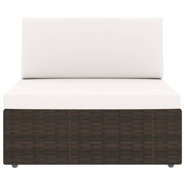 vidaXL Set Divani da Giardino 7 pz in Polyrattan Marrone