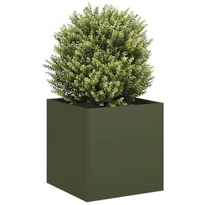 vidaXL Fioriera Verde Oliva 40x40x40 cm in Acciaio Laminato a Freddo