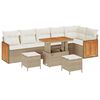 vidaXL Set Divano da Giardino 11 pz 7-Numero di posti Beige e Crema
