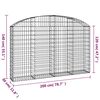 vidaXL Cesto Gabbione ad Arco 200x30x120/140 cm Ferro Zincato
