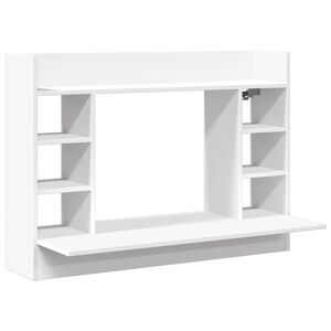 vidaXL Scrivania a Parete Bianca 105x48x75 cm in Legno Multistrato