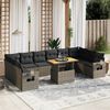vidaXL Set Divani da Giardino 11 pz con Cuscini in Polyrattan Grigio