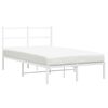vidaXL Giroletto con Testiera in Metallo Bianco 120x200 cm
