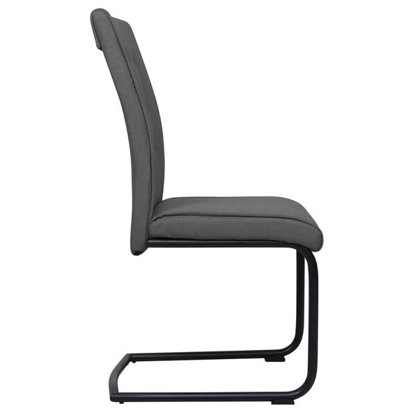 vidaXL Sedie da Pranzo a Sbalzo 2 pz Grigio Scuro in Tessuto