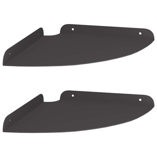 vidaXL Mensola Galleggiante per Angolo 2 pcs Nero 24 x 24 x 2 cm