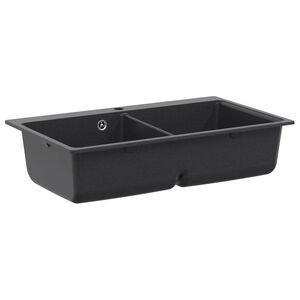 vidaXL Lavello da cucina a doppia vasca Granito 86 x 51 x 30 cm