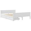 vidaXL Giroletto 2 Cassetti Bianco in Legno Massello di Pino 140x200cm