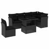 vidaXL Set Divani da Giardino con Cuscini 7pz Nero Polyrattan