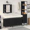 vidaXL Set di mobili per il bagno 4 pcs Nero Legno multistrato