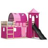 vidaXL Letto a Castello con Scivolo e Tende Rosa 90x200 cm