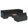 vidaXL Set Divani da Giardino 10pz con Cuscini in Polyrattan Nero