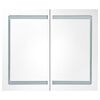 vidaXL Armadietto Bagno con Specchio e LED Grigio Lucido 80x12x68 cm