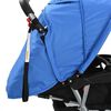 vidaXL Passeggino Gemellare a Tandem in Acciaio Blu e Nero