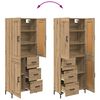 vidaXL Credenza 2 pcs Rovere artigianale Legno multistrato