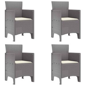 vidaXL Sedia da Giardino 4 pcs Grigio chiaro 53 x 49 x 85 cm