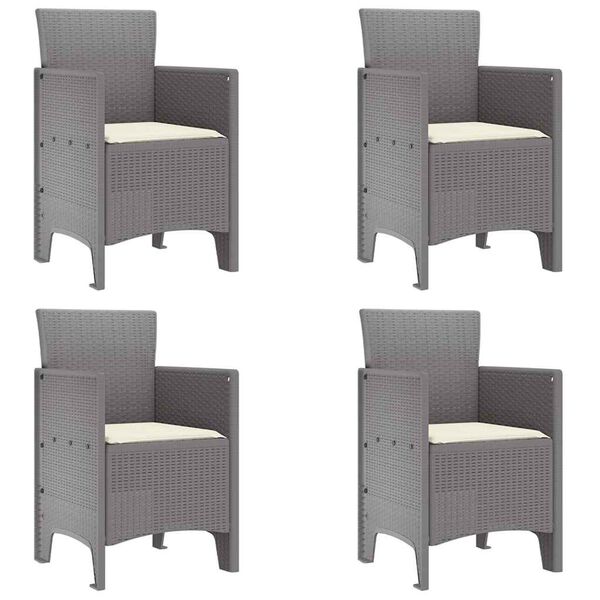 vidaXL Sedia da Giardino 4 pcs Grigio chiaro 53 x 49 x 85 cm