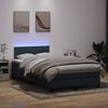 vidaXL Letto a Molle con Materasso e LED Grigio Scuro 120x220 cm Velluto