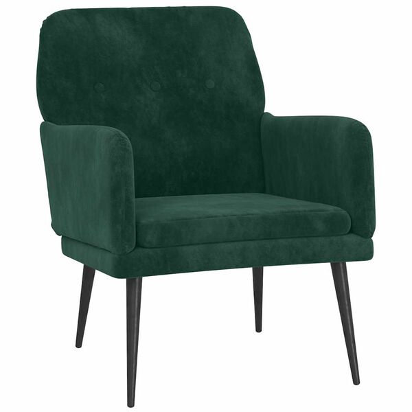 vidaXL Poltrona Verde Scuro 62x79x79 cm Velluto