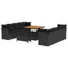 vidaXL Set Divano da Giardino 11 pcs Nero polyrattan