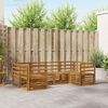 vidaXL Set divani 6 pcs Naturale Legno di Acacia Massello